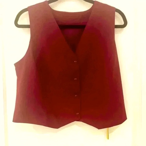OGL Tops - *NWT* OGL V-neck Button Down Vest in Light Plum - Size Large